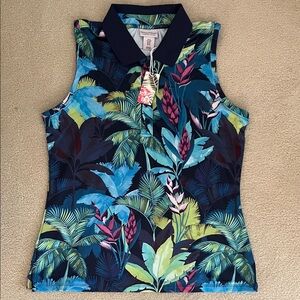 Tommy Bahama Island Floral Sleeveless Top New With Tag Sz:Medium Golf Pickleball